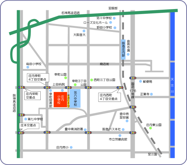 庄内小学校周辺地図