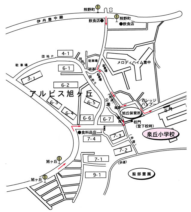 「旭ヶ丘」または「熊野町」地図