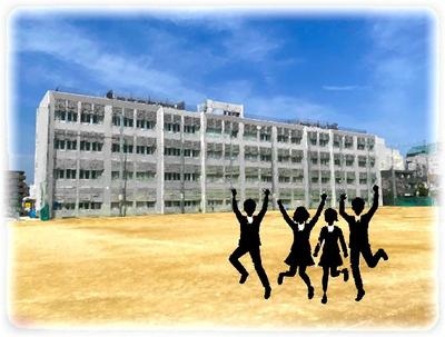 校舎でジャンプ