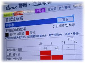 警報発令中