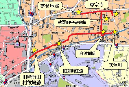 熊野町１丁目から２丁目周辺の地図