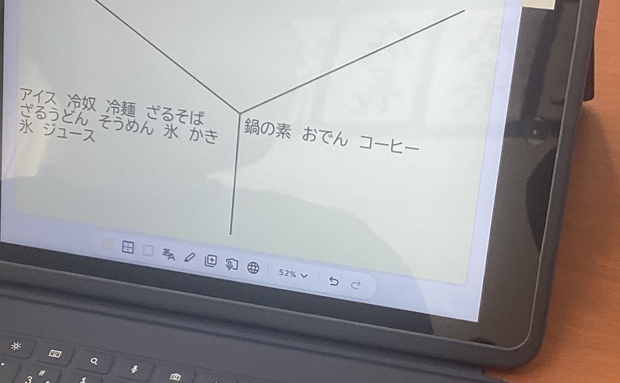 タブレットの画面1