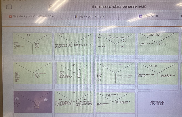 大型モニタの画面