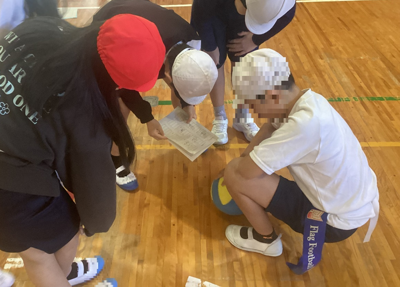 作戦を話し合うようす